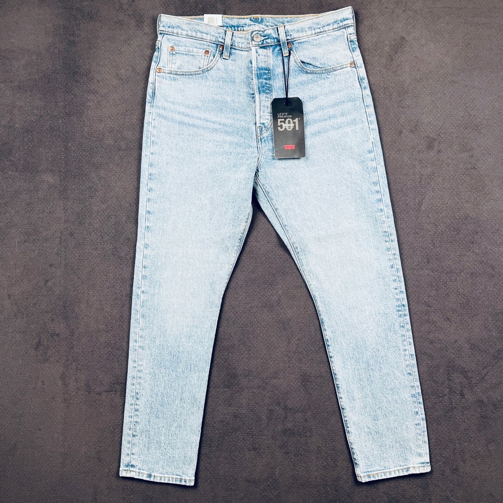 Levis 501 Skinny Jeans Womens 31x28 Light Wash High Rise Button Fly Denim NEW